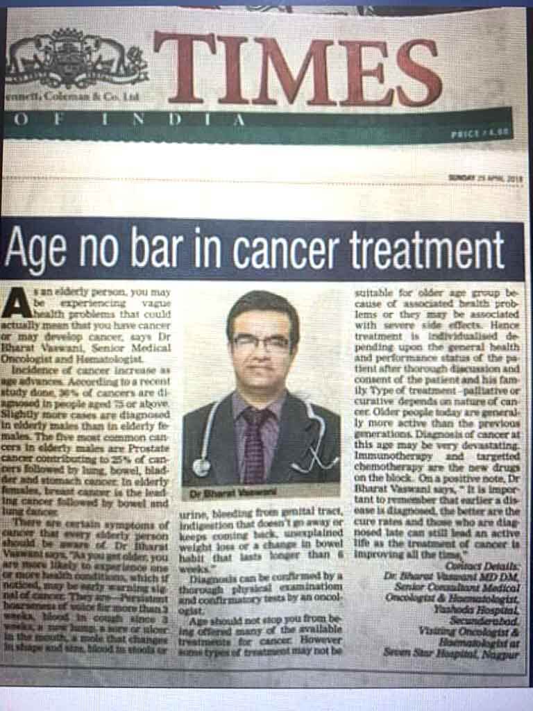 Age no bar in cancer treatment