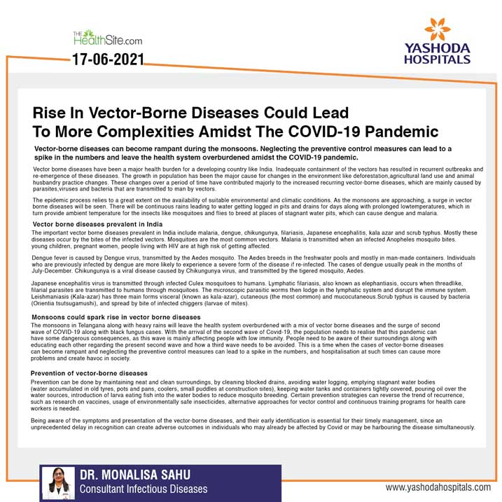 Rise In Vector-Borne Diseases Could Lead To More Complexities Amidst The COVID-19 Pandemic