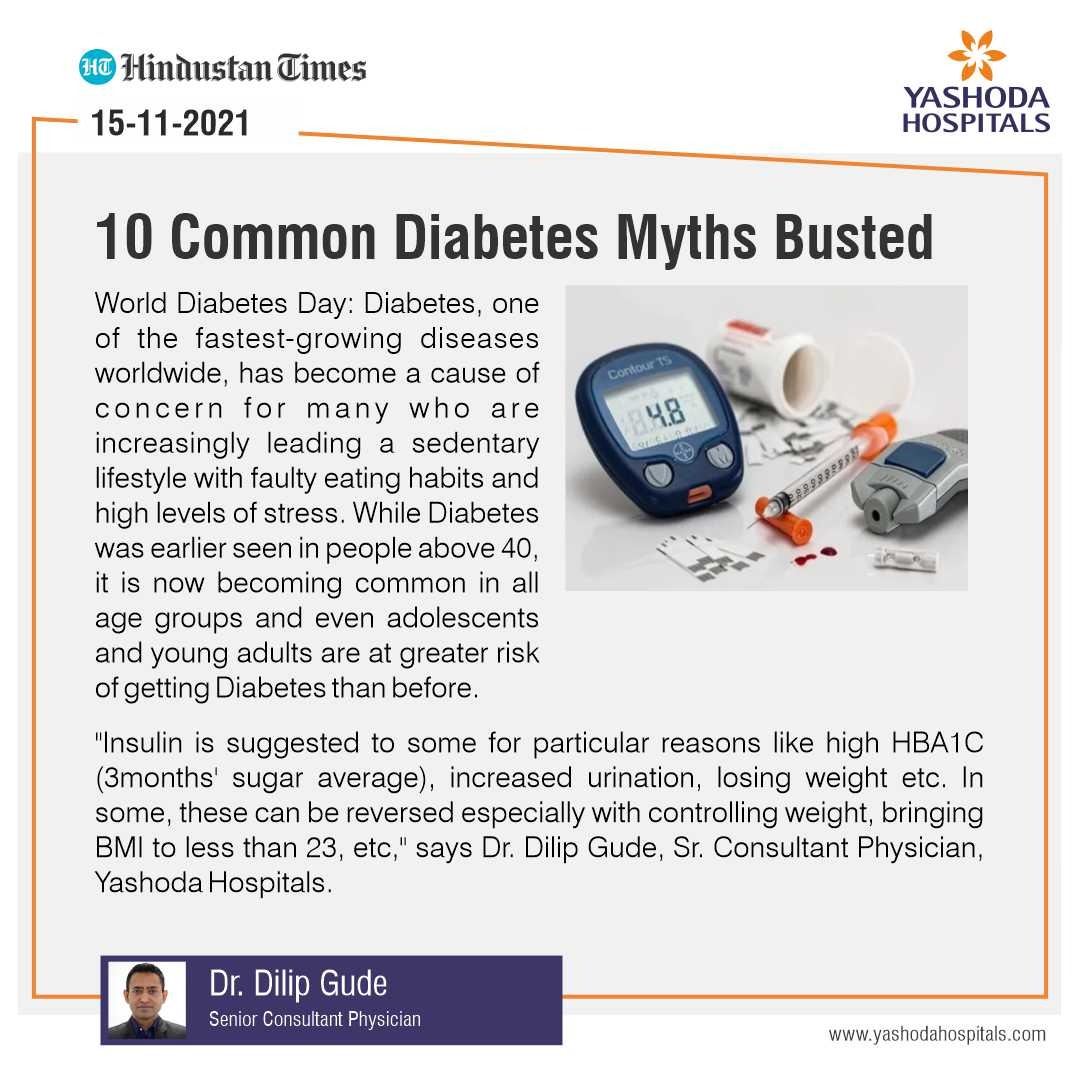 10 common Diabetes myths- Dr. Dilip Gude