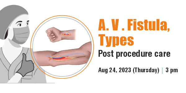 A. V. Fistula, Types - Post procedure care